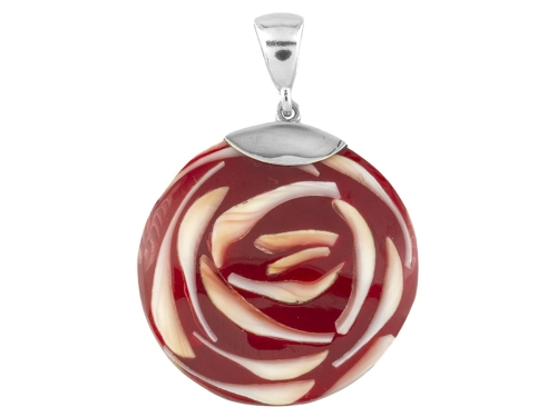 wisiorek muszla róża duża SREBRO 0,925