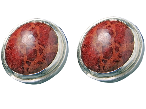 kolczyki sztyft koralowiec SREBRO 0,925