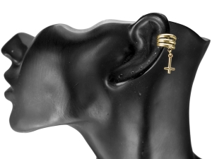 nausznica oponka złocona krzyż SREBRO 0,925