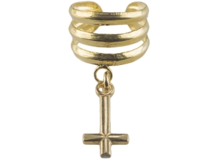 nausznica oponka złocona krzyż SREBRO 0,925