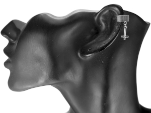 kolczyk nausznica oponka krzyżyk SREBRO 0,925