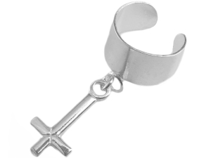 kolczyk nausznica oponka krzyżyk SREBRO 0,925