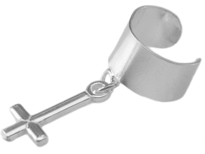 kolczyk nausznica oponka krzyżyk SREBRO 0,925