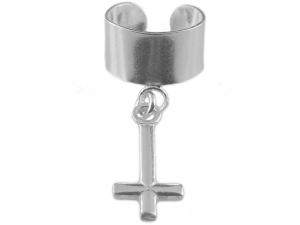 kolczyk nausznica oponka krzyżyk SREBRO 0,925