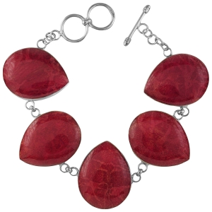 Bransoleta koralowiec naturalny. Srebro 0,925