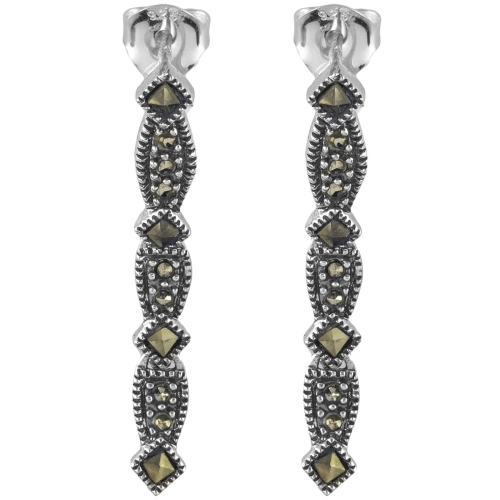 VERSIL kolczyki wiszące markazyty. SREBRO 925