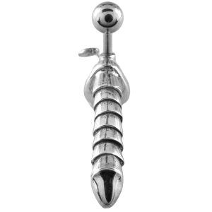 kolczyk pępek fallus stal 316L + SREBRO 925