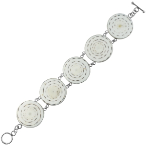 VERSIL bransoleta z muszlą muszla naturalna SREBRO 0,925