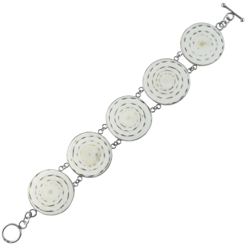 VERSIL bransoleta z muszlą muszla naturalna SREBRO 0,925