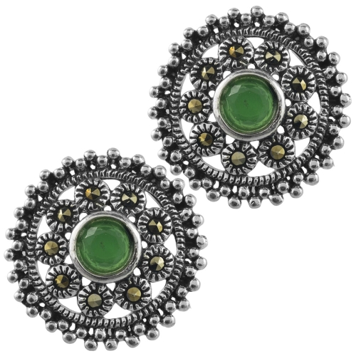 VERSIL kolczyki cyrkonia markazyty SREBRO 0,925