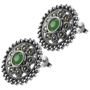 VERSIL kolczyki cyrkonia markazyty SREBRO 0,925