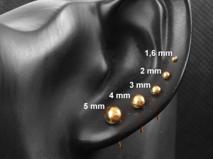 Versil zestaw 5 kolczyki kulki ZŁOCONE srebro 0,925