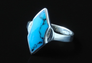 VERSIL pierścionek obrączka turkus SREBRO 0,925