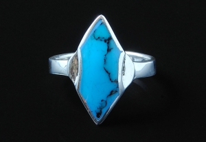 VERSIL pierścionek obrączka turkus SREBRO 0,925