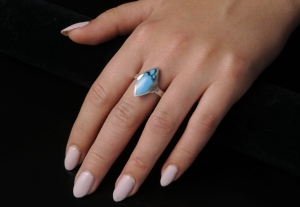 VERSIL pierścionek obrączka turkus SREBRO 0,925