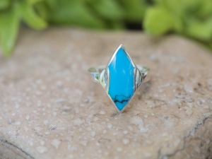 VERSIL pierścionek obrączka turkus SREBRO 0,925