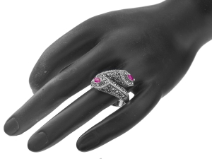 VERSIL pierścionek cyrkonie markazyty SREBRO 0,925