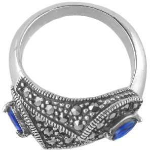 VERSIL pierścionek cyrkonia markazyty SREBRO 0,925