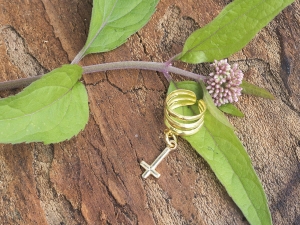 VERSIL nausznica oponka złocona krzyż SREBRO 0,925