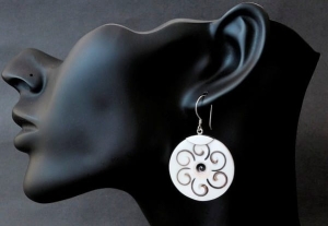 VERSIL kolczyki z muszli muszla SREBRO 0,925