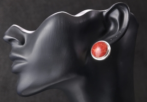 VERSIL kolczyki sztyft koralowiec SREBRO 0,925