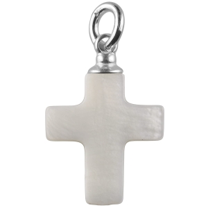 VERSIL wisior krzyżyk masa perłowa SREBRO 925