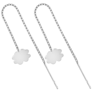 Kolczyki przeciągane koniczynki. Srebro 0,925