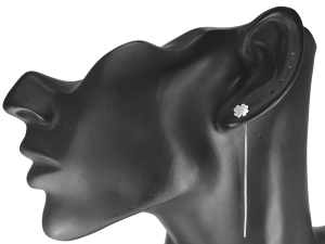 Kolczyki przeciągane koniczynki. Srebro 0,925