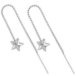 Kolczyki przeciągane gwiazdki. Srebro 0,925