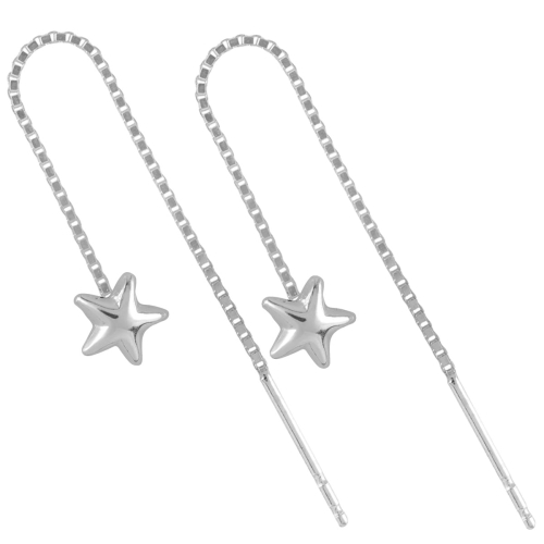 Kolczyki przeciągane gwiazdki. Srebro 0,925