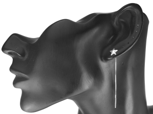 Kolczyki przeciągane gwiazdki. Srebro 0,925