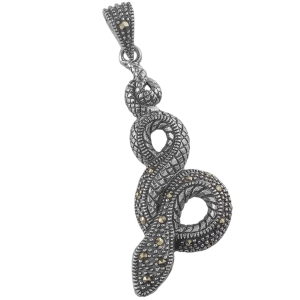 Wisior wąż z markazytami srebro 0,925