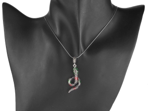 Wisior wąż z markazytami. Srebro 925