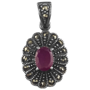 Wisior z cyrkonią i markazytami. Srebro 925