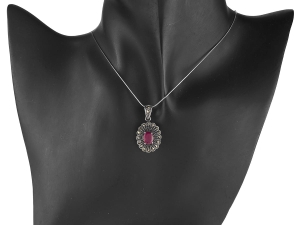 Wisior z cyrkonią i markazytami. Srebro 925