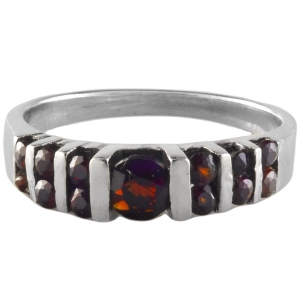 Pierścionek obrączka granaty SREBRO 0,925