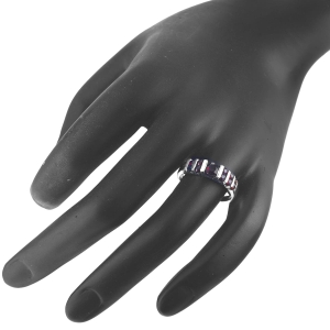 Pierścionek obrączka granaty SREBRO 0,925