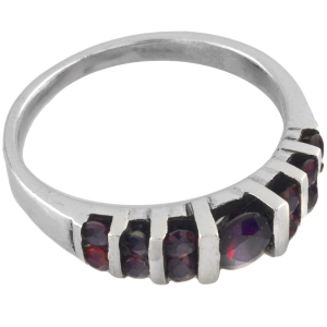 Pierścionek obrączka granaty SREBRO 0,925