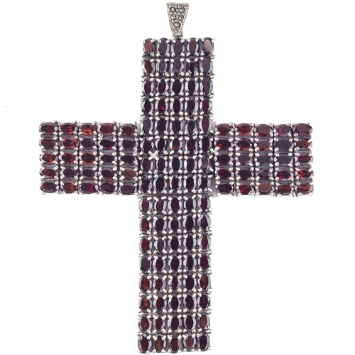 Wisior srebro 925 krzyż z granatami - VERSIL