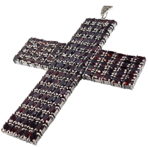 Wisior srebro 925 krzyż z granatami - VERSIL