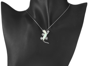 VERSIL wisior jaszczurka gekon opal biały SREBRO 925