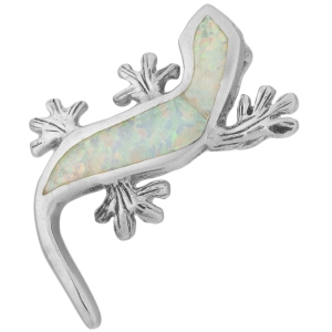 VERSIL wisior jaszczurka gekon opal biały SREBRO 925