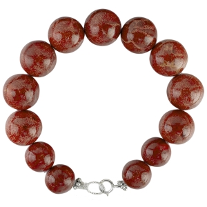 Bransoleta koralowiec naturalny. Srebro 0,925. Versil