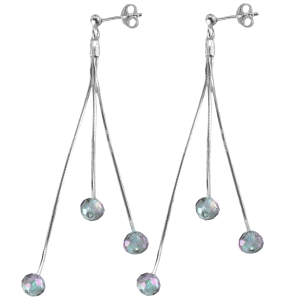 Kolczyki srebro 925 łańcuszki z kulkami - VERSIL