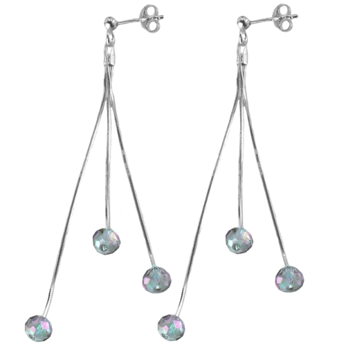 Kolczyki srebro 925 łańcuszki z kulkami - VERSIL