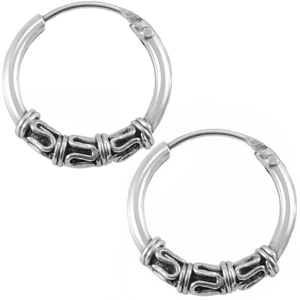 Kolczyki srebro 925 kółka 12 mm ozdobne - VERSIL