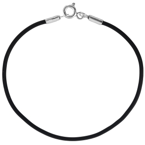 Naszyjnik srebro 925 rzemyk silikon 1,5 mm. Długości od 18 do 120 cm do wyboru - VERSIL