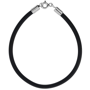 Naszyjnik srebro 925 rzemyk silikon 3 mm. Długości od 18 do 120 cm do wyboru - VERSIL