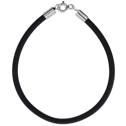 Naszyjnik srebro 925 rzemyk silikon 3 mm. Długości od 18 do 120 cm do wyboru - VERSIL