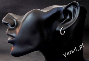 Kolczyki kółka srebrne 12 mm z owijką. Srebro 0,925